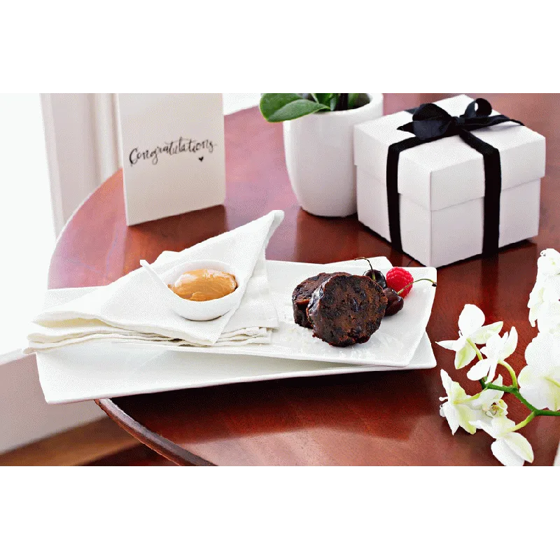 Chocolate Christmas Pudding 800g - Log in cloth